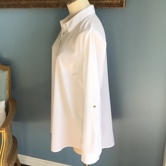 Jaclyn Smith white button down long sleeves basic shirt size L - Picture 5 of 11
